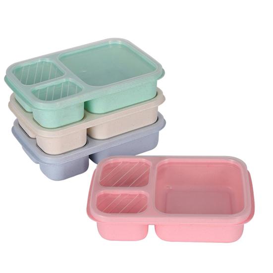 Divided Lunch Box with Sealing Lid Multi-Compartment Meal Prep Container Microwave Safe Bento Box for Work And School