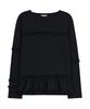 Taibseobiseu Flared Ruffle Top [Black]