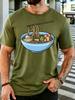 Unisex Cotton Tee Cartoon RaUnisex Noodle Bowl Chopsticks Graphic Short Sleeve Tshirt For Asian Food Lovers Daily Casual Street Top