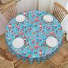 Sea Turtle Marine Life and Nautical Tablecloth Round Waterproof Starfish Whale Jellyfish Table Cloth Cover for Party 70 Inch