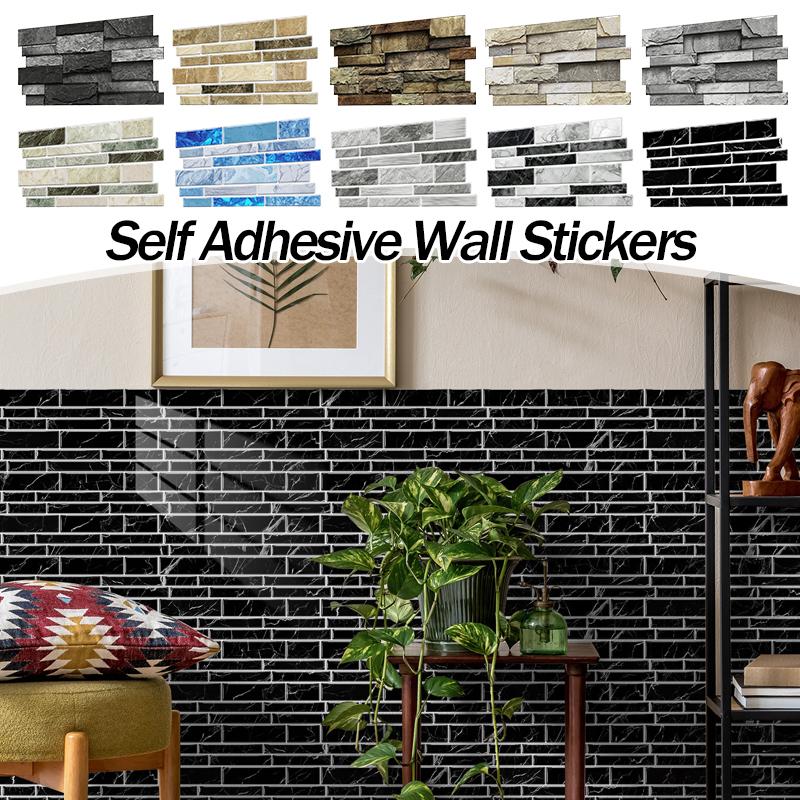 12 Pcs Self Adhesive Tile Sticker Waterproof PVC Marble Pattern Peel And Stick Panels Bathroom Kitchen Backsplash Wall Decals