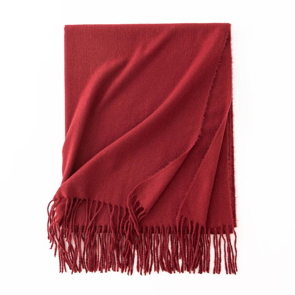 Cashmere Feel Solid Color Women's Imitation Cashmere Scarf Spring Atmosphere Korean Style Versatile Mid Length Shawl Scarf