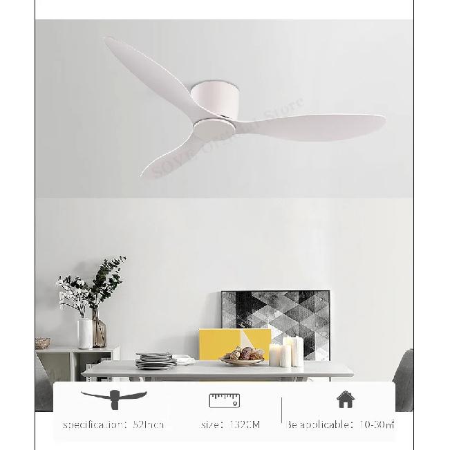 SOVE Moderner Schwarz Weiß Niedriger DC-Motor 30W Deckenventilator Mit Fernbedienung Einfacher Deckenventilator Ohne Licht Heimventilator 220V