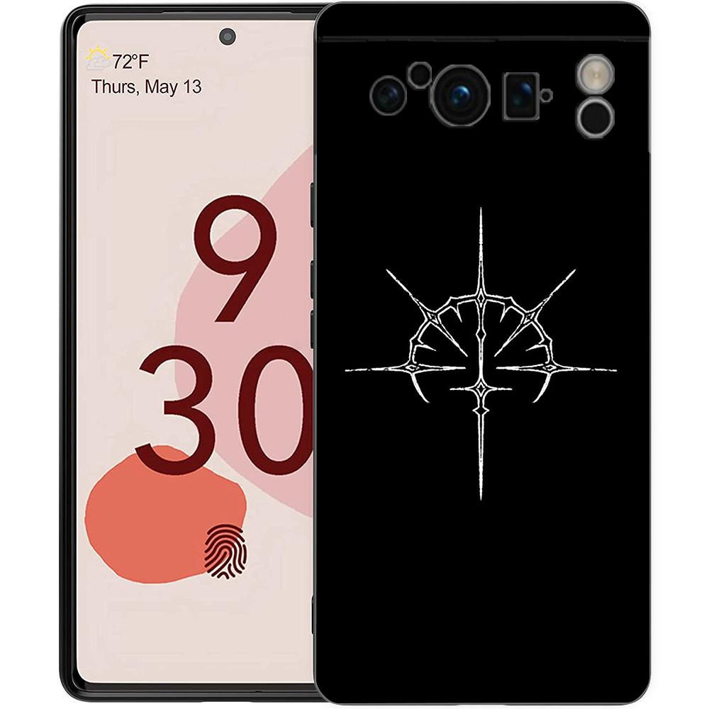 

Cyber Sigil Cross line Phone Case For Google Pixel 9 8 7 6 Pro XL 8A 6A 7A 5G Soft Shockproof TPU Black Cover Pixel 8A
