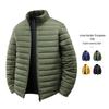 Men's Winter Stand Collar Windproof Lightweight Cotton Jacket - Warm, Versatile, Comfortable, and Simple Design.