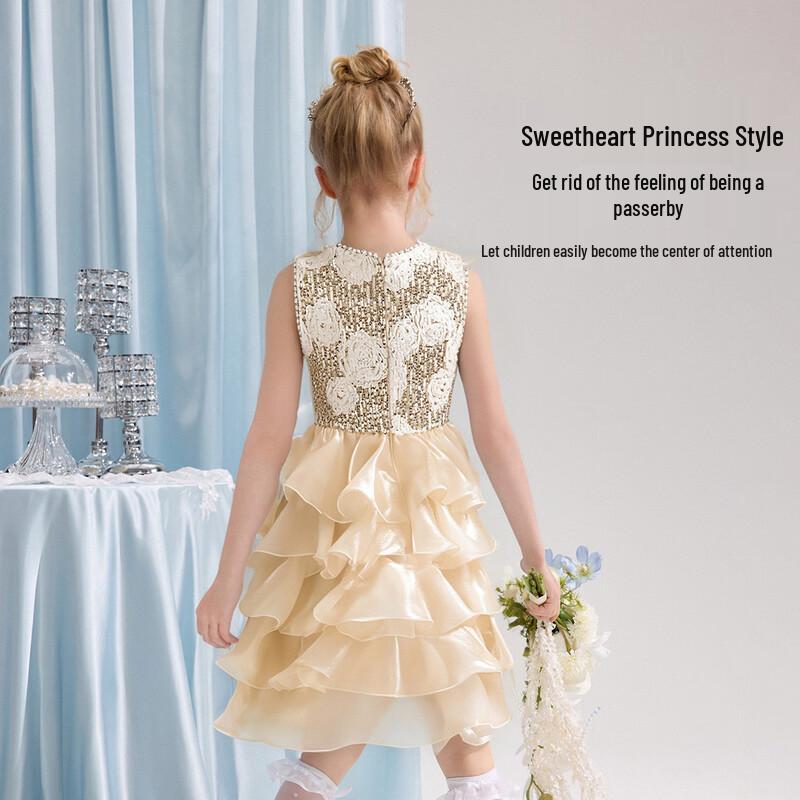 ASK JUNIOR Girls' Summer Sleeveless Princess Dress