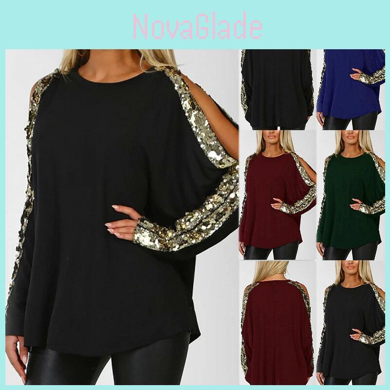 Women Ladies Sweatshirts Loose Blouse Long Sleeve Sequined Casual T-shirts Tops With Premium Quality Comfort And Stylish Versatility