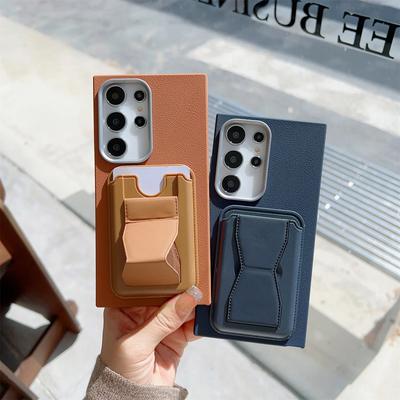 Soft TPU Phone Case Samsung Galaxy S22 S23 S24 FE S25 Edge Ultra Plus A16 A26 A36 A56 A05S A15 A25 A35 A55 5G Card Holder Stand