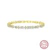ORSA JEWELS Elegant 925 Sterling Silver Heart Cut 4A Zircon Tennis Bracelet for Women 14K Gold CZ Hand Chain Party Jewelry SB165