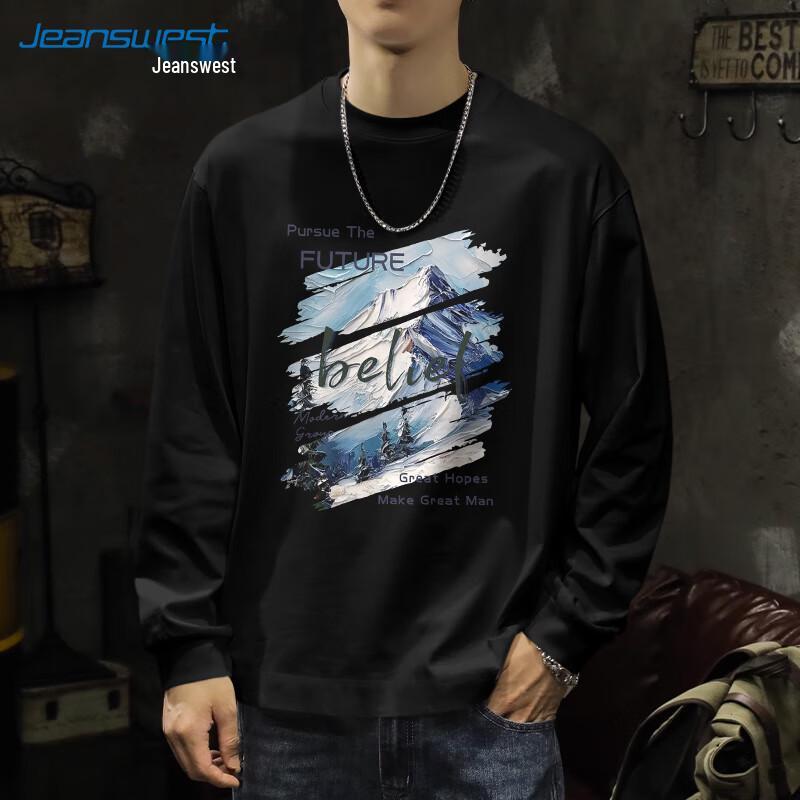 

JEANSWEST Men s Autumn Casual Round Neck Sweatshirt 3XL