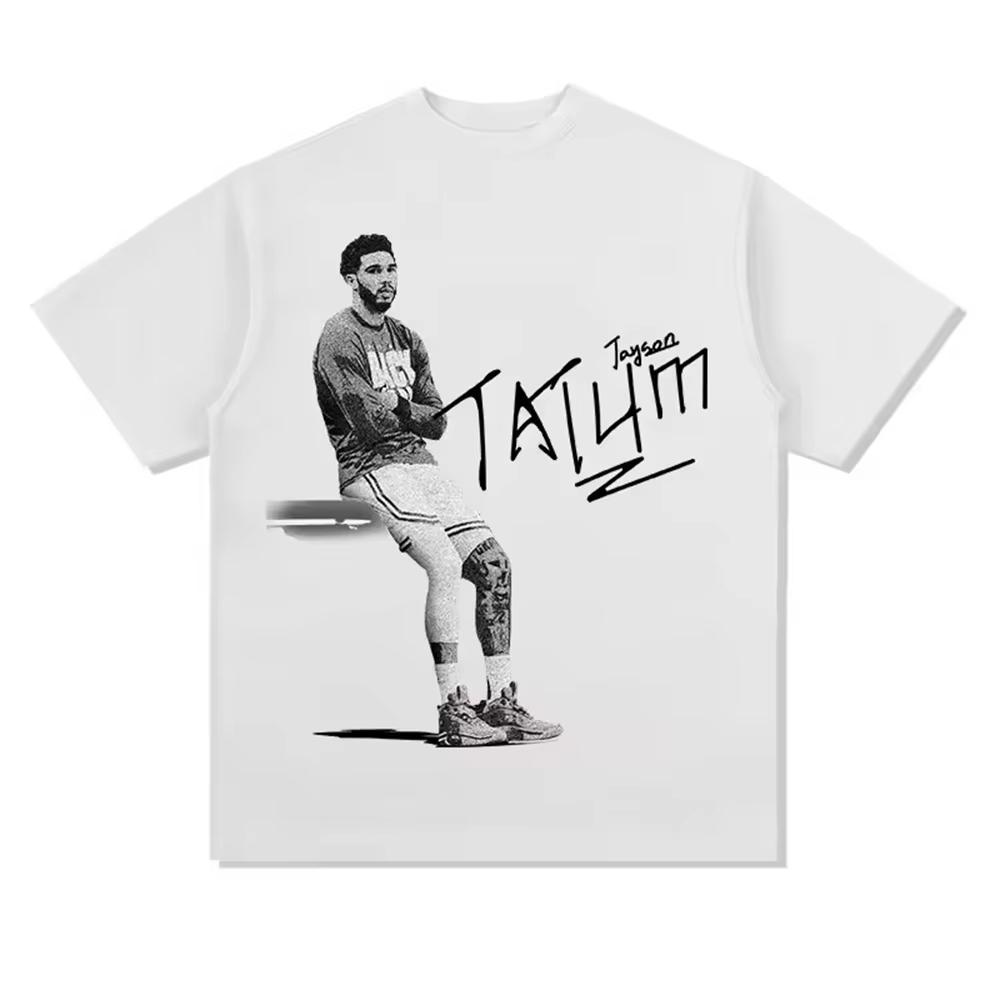 Crew Neck Short‑Sleeve Printed T‑Shirt with Curry, Paul George, LaMelo Ball Kobe, Doncic, Rose Harden, James and Irving Basketball Star Print T-shirt