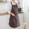 Cute Japanese Style Polka Dot Apron: Breathable, Hanging Neck, Waterproof & Oil-Proof for Kitchen.