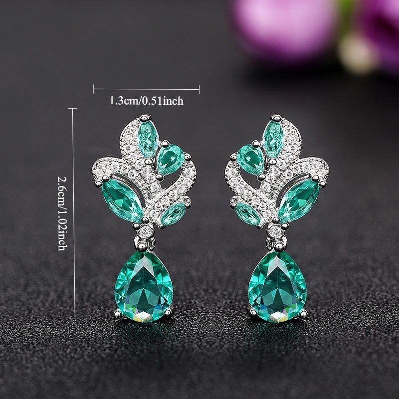 1 Pair, Fashionable, Inlaid with Synthetic Zircon, Fashionable and Exquisite Versatile Earrings.