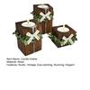 Wooden Tealight Candle Holder Rustic Wood Pillar Candle Stand with Bow Vintage Table Centerpiece for Fireplace Living Dining Room