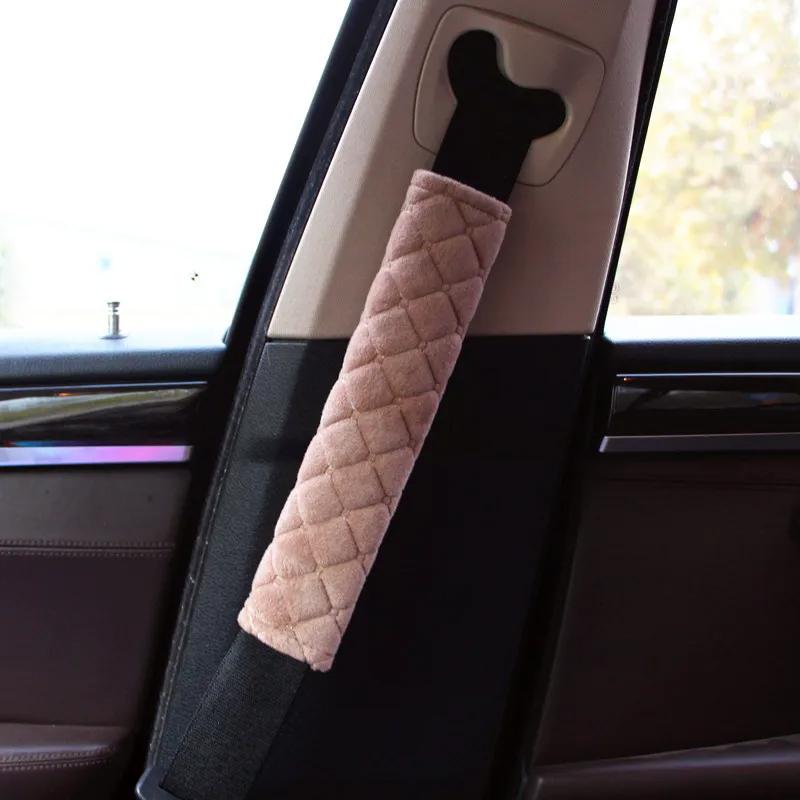 Car Seat Belt Cover Soft Seat Seatbelt Covers Safety Belts Shoulder Protection Warm Plush Adjustable Auto Interior Accessories