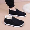 Men's Winter Fleece-lined High-top Slip-on Shoes - Warm and Thick for Mid-aged Dads