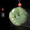 Natural Hetian Jade Pixiu Pendant, Exquisitely Carved with Ball for Men & Women