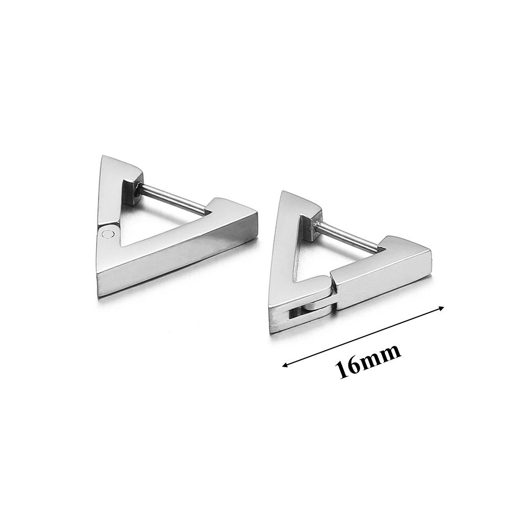 Edelstahl Creolen Dreieck Unisex Punk Rock Ohr Quadratisches Ohrring Geschenk Hiphop Geschenk Huggie Modeschmuck Großhandel