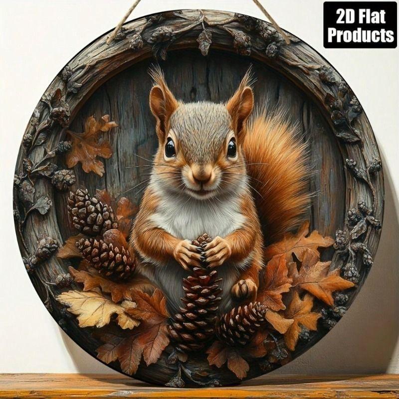Retro Metal Tin Sign Art Circle 20x20cm Wall Decor for Living Room Bedroom