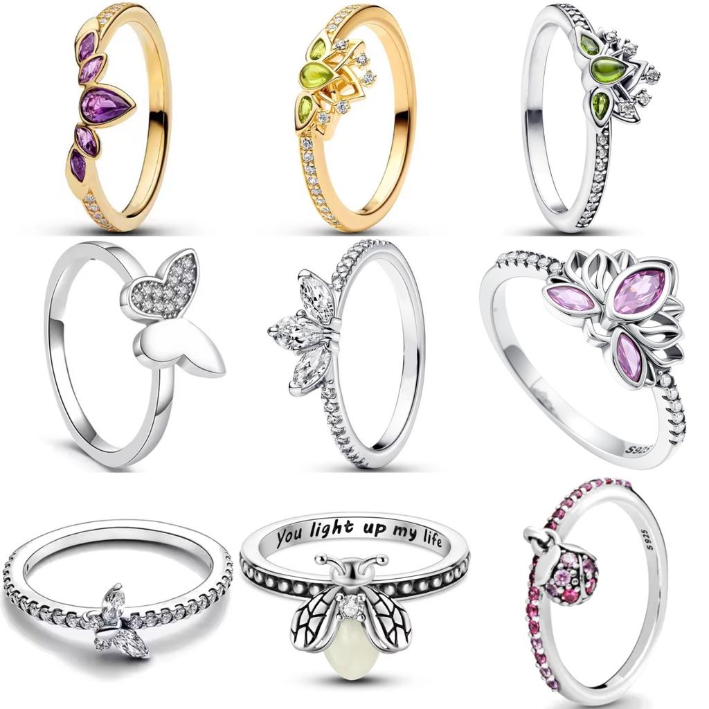 S925 Silver Eternity Band Ring For Women Full Color Zircon Butterfly Crown Firefly Minimalist Stackable Design Wedding Jewelry