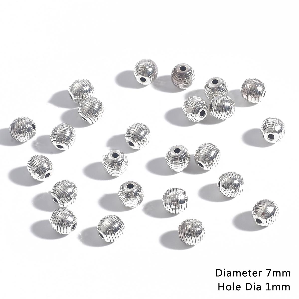 

10-50 шт. разноцветные тибетские серебряные круглые металлические бусины ручной работы, молитвенные разделительные бусины, подходят для ювелирных браслетов «сделай сам» 05 7mm 20pcs серебряный