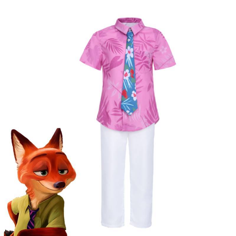 Zootopia Nick Cosplay Costume For Kids Children Performance Outfit Soft Polyester For Dance