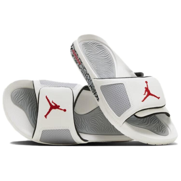 New Jordan Hydro 3 RETRO Kids' Slippers White Gray Teenagers AH8108-101