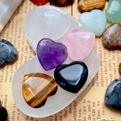 10 pièces Pierres Précieuses Quartz Naturel en Forme de Cœur Amour Cristaux de Guérison Chakra Spécimens Minéraux Agate Pour Décoration de Maison, Chambre à Coucher et Bureau