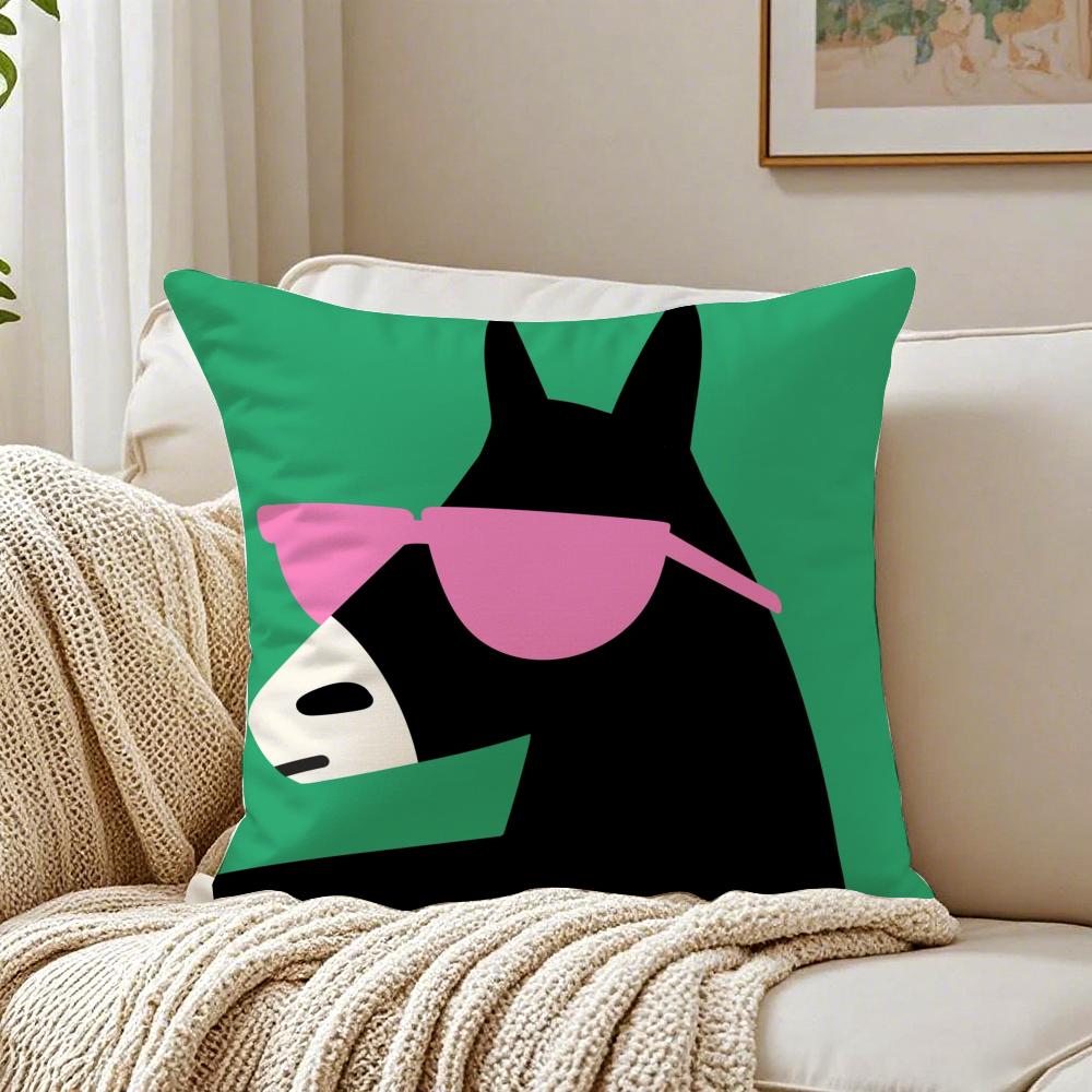 Funny And Fun Pictures Of Happy Animals Cushion Cover Linen Pillowcase Soft  for Sofa Bed Home Room Decor
