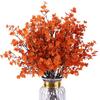 8-piece Orange Artificial Flower Set, 49cm Size, 140g Weight, Silk Flowers Plastic Iron Wire Material, 32*18*4 Cm Package Size,