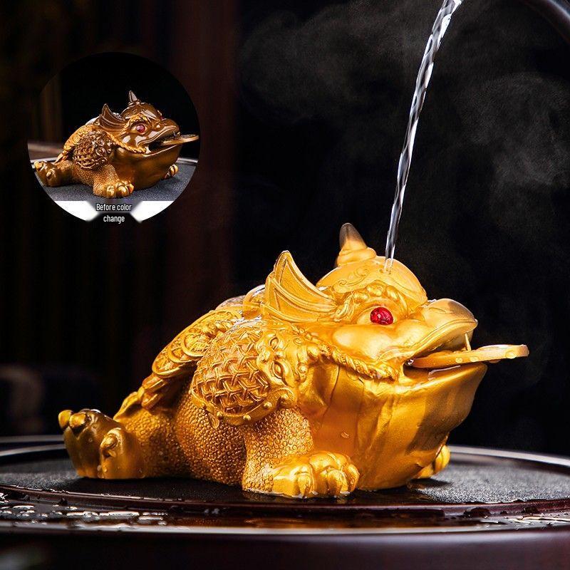 Color-Changing Golden Toad Tea Pet Ornament