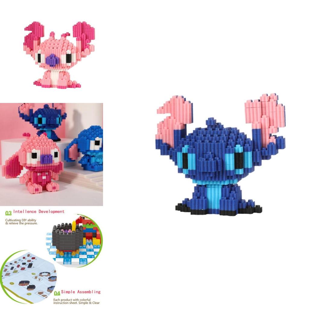 Disney-lilo Stitch Bouwsteen Speelgoed Mini Figuur Collectie Ornament Kindercadeau Verjaardag