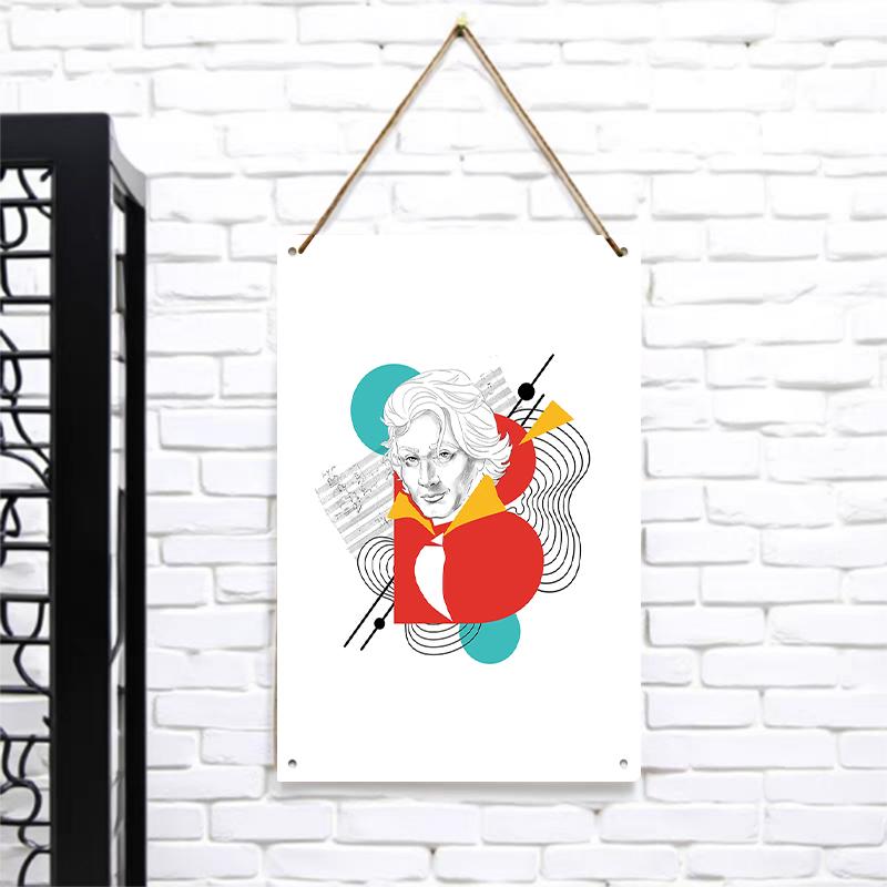 

Beethoven Portrait Metal Iron Painting Modern Abstract Art Decor Home Wall Decor Music Theme Wall Art 7.9x11.8In(20x30cm)