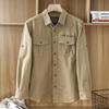 Camicia da lavoro retrò giapponese da uomo per la primavera Camicia casual larga a maniche lunghe da uomo Giacca larga alla moda Abbigliamento da uomo