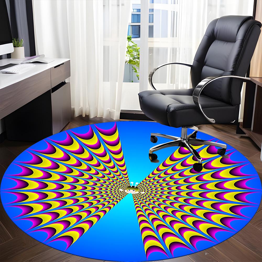 1pc Psychedelic Butterfly Chair Carpet for Office,  Soft and Durable Office Rug for Interior Decoration, Perfect for Office yy251227103 80cm by 80cm