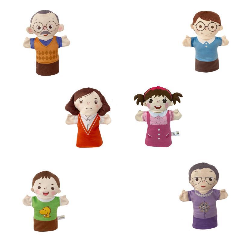 בובות יד משפחתיות חמודות למשחק אינטראקטיבי ולמידה