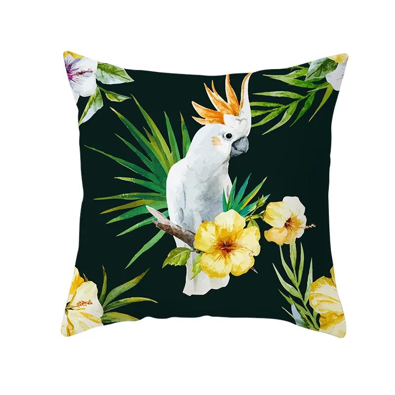 Tropical Pillow Cover Polyester Printed Leaf Cushion Case Sofa Home Decor xcm Bedroom Living Room Throw Pillowcase Gift