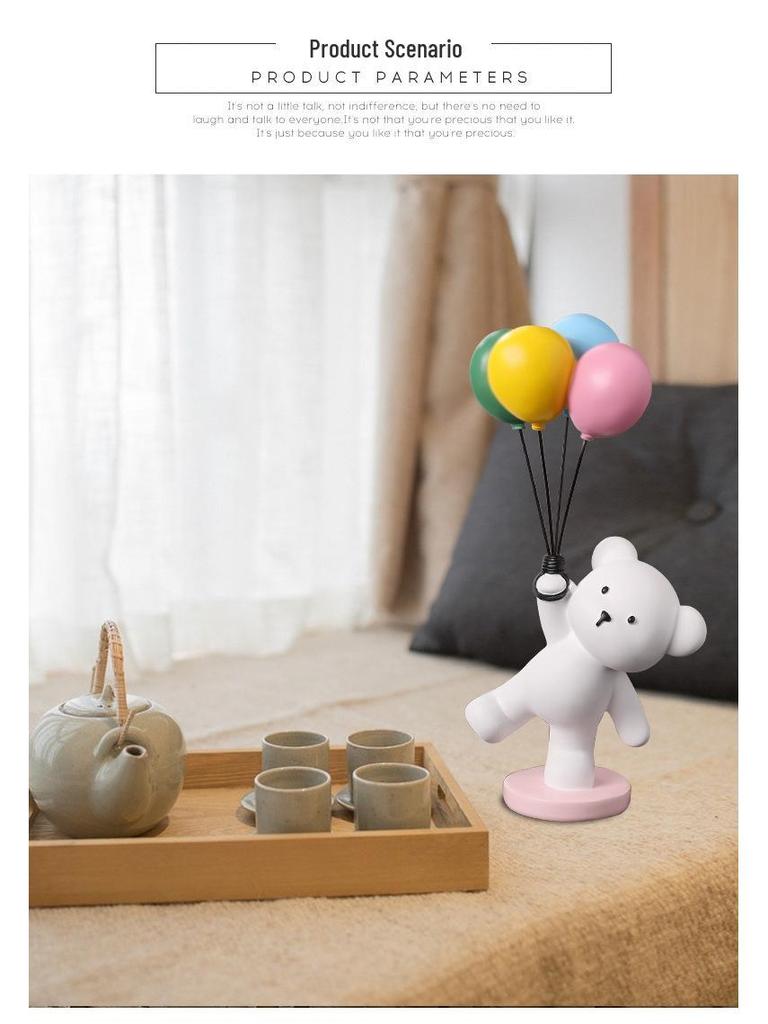 Balloon Bear Resin Figurine - Creative Decorative Gift