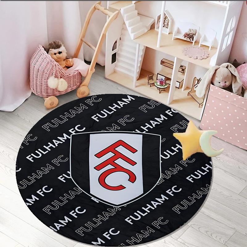 1PC round rug Fc Crest Design Printed Round Area Rug ,Rug For Home Office, Round Chair Rug, Decorative Carpet Fan gifts Christmas gift