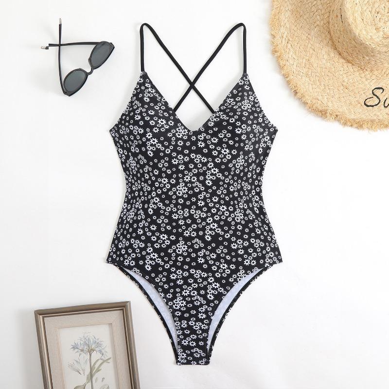 New bikini women's one-piece swimsuit digital printing swimsuit fashionable and sexy suspender swimsuit