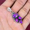 Pingente de turquesa de cobre roxo, joias de prata esterlina sólida 925, pingente de pedra preciosa, presente para ela, joias delicadas feitas à mão