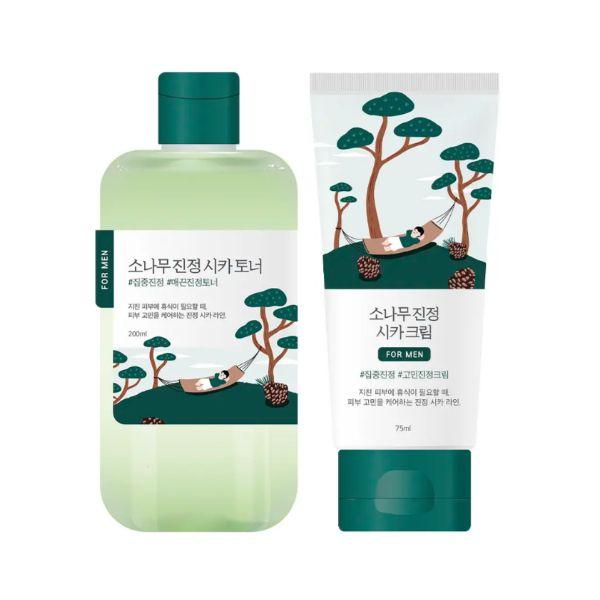 ROUND LAB For Men Pine Calming Toner & Cream Skincare Set