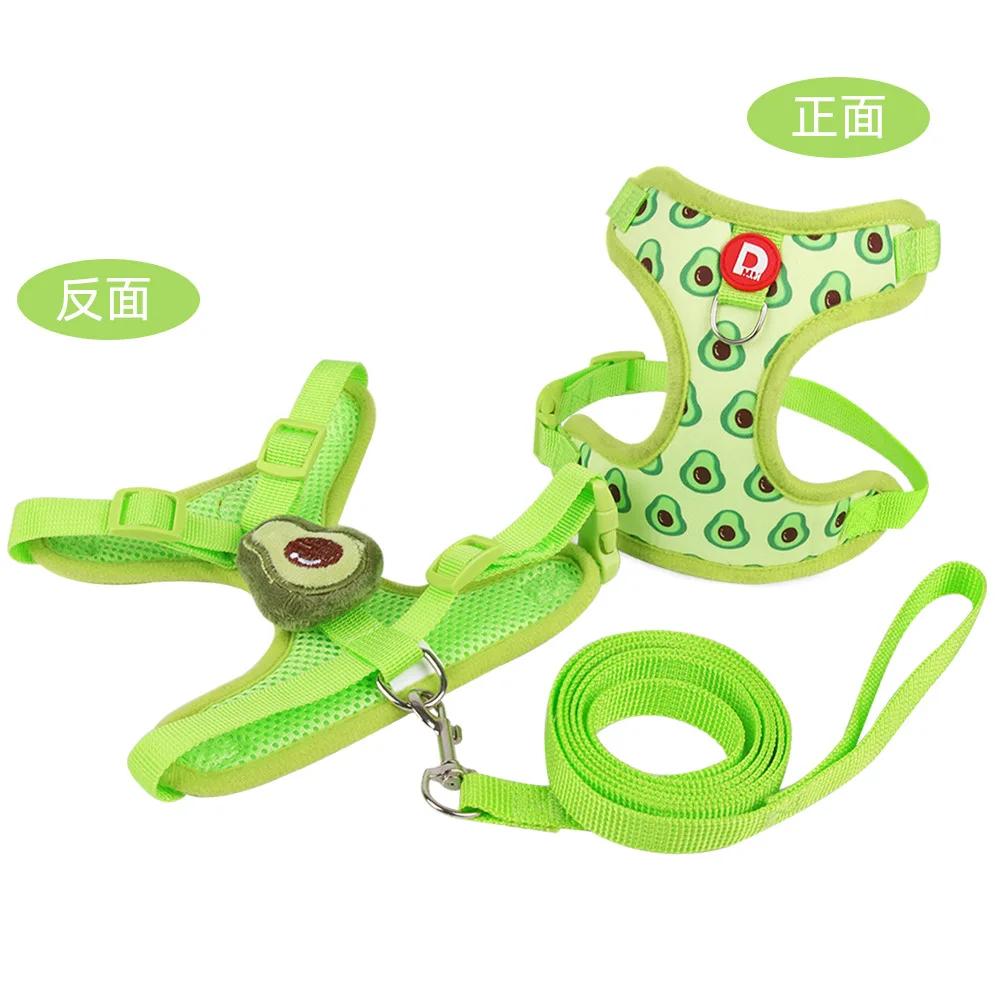 

New Fruit Printed Dog Leash Comfortable Adjustable Non-Strangulation Pet Chest Strap High Appearance XL