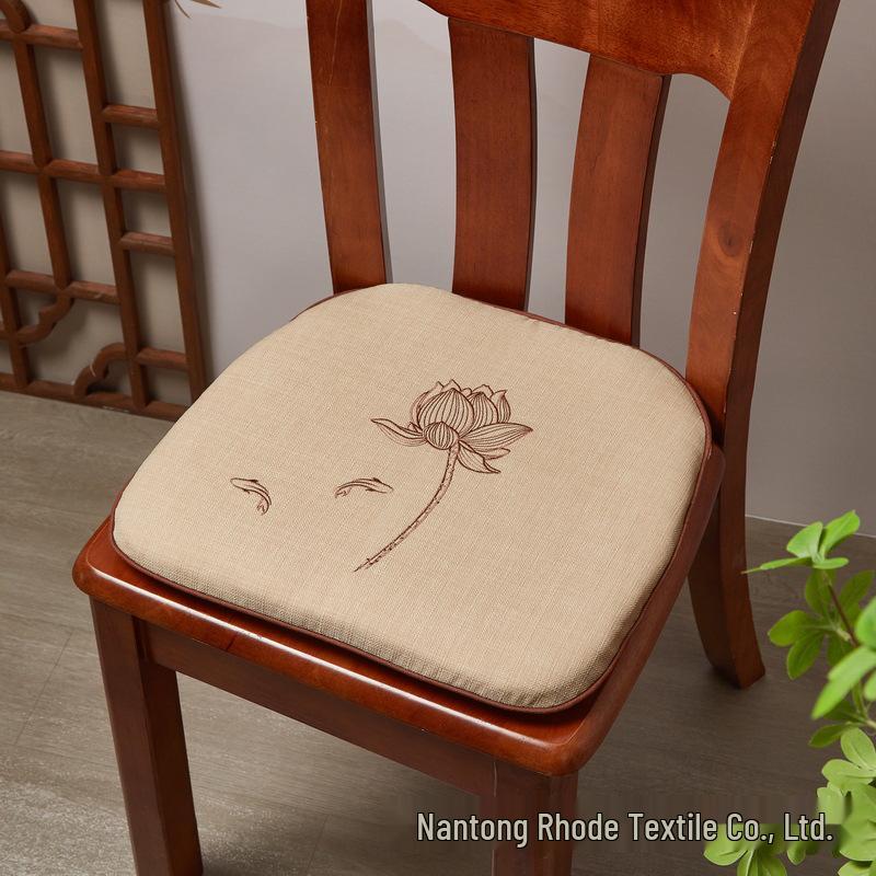 Chinese Rosewood Sofa & Dining Chair Cushion Set with Embroidered Tea Chair Cushion