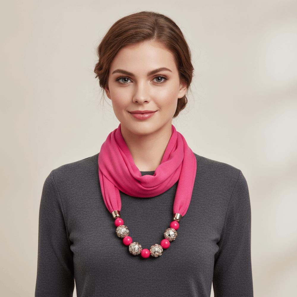 Vintage Style Women's Scarf Necklace Breathable Ethnic Necklace Scarf Beaded Pendant Scarf Dancers