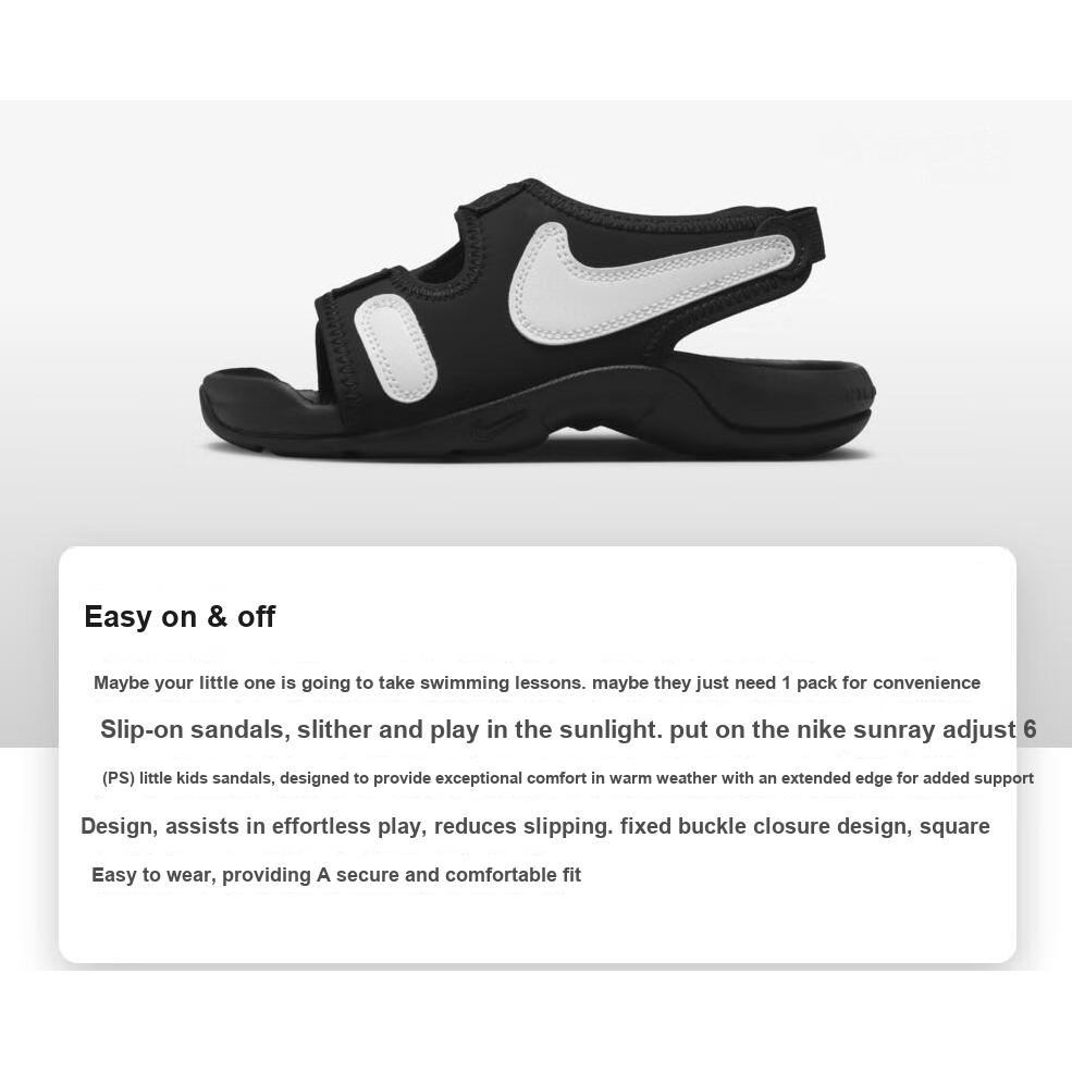 New Nike Sunray Adjust 6 PS 'Black White' DX5545-002