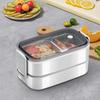 Compartments Food Container Microwavable Food Storage Box Portable 2 Layer Lunch Box  Worker