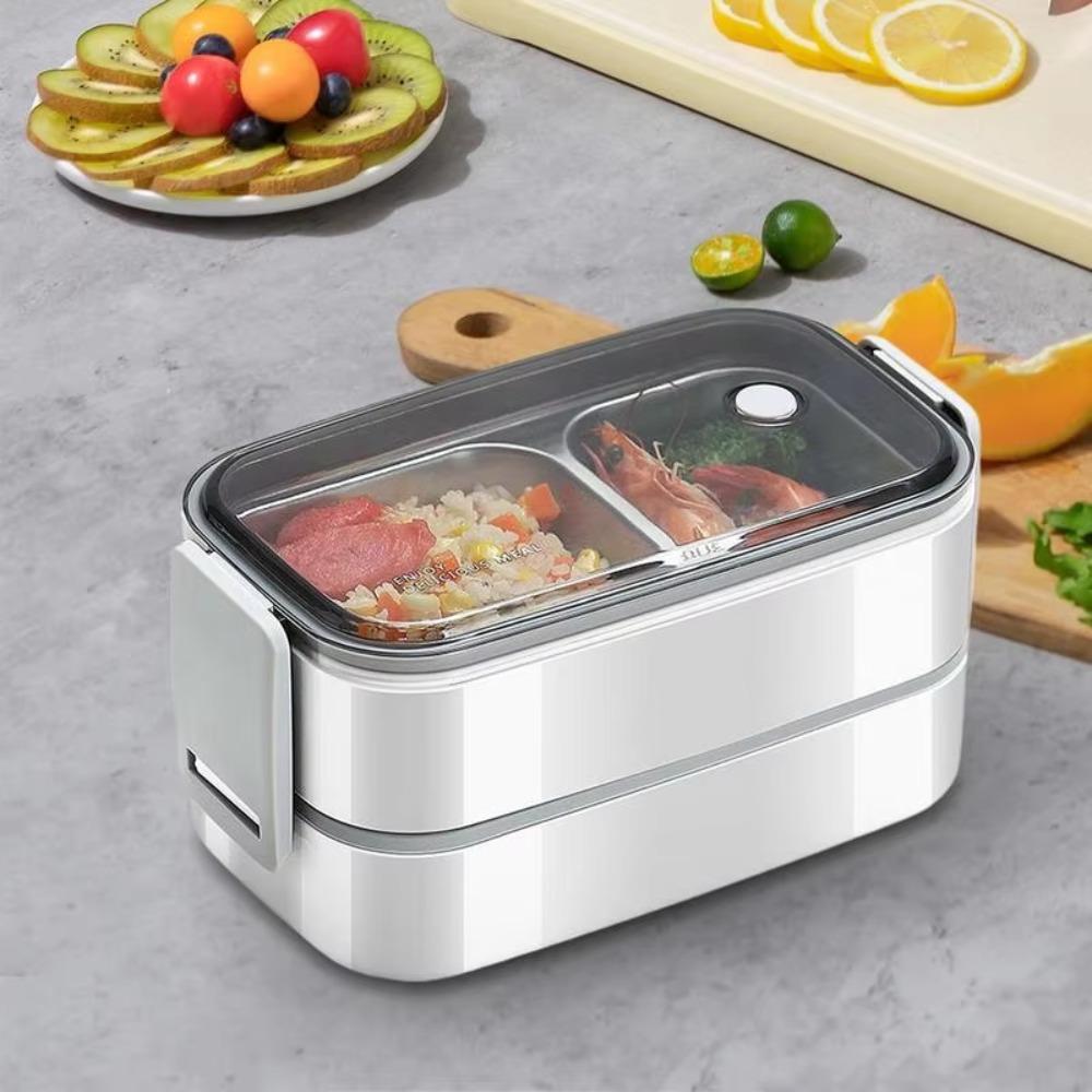 Compartments Food Container Microwavable Food Storage Box Portable 2 Layer Lunch Box  Worker