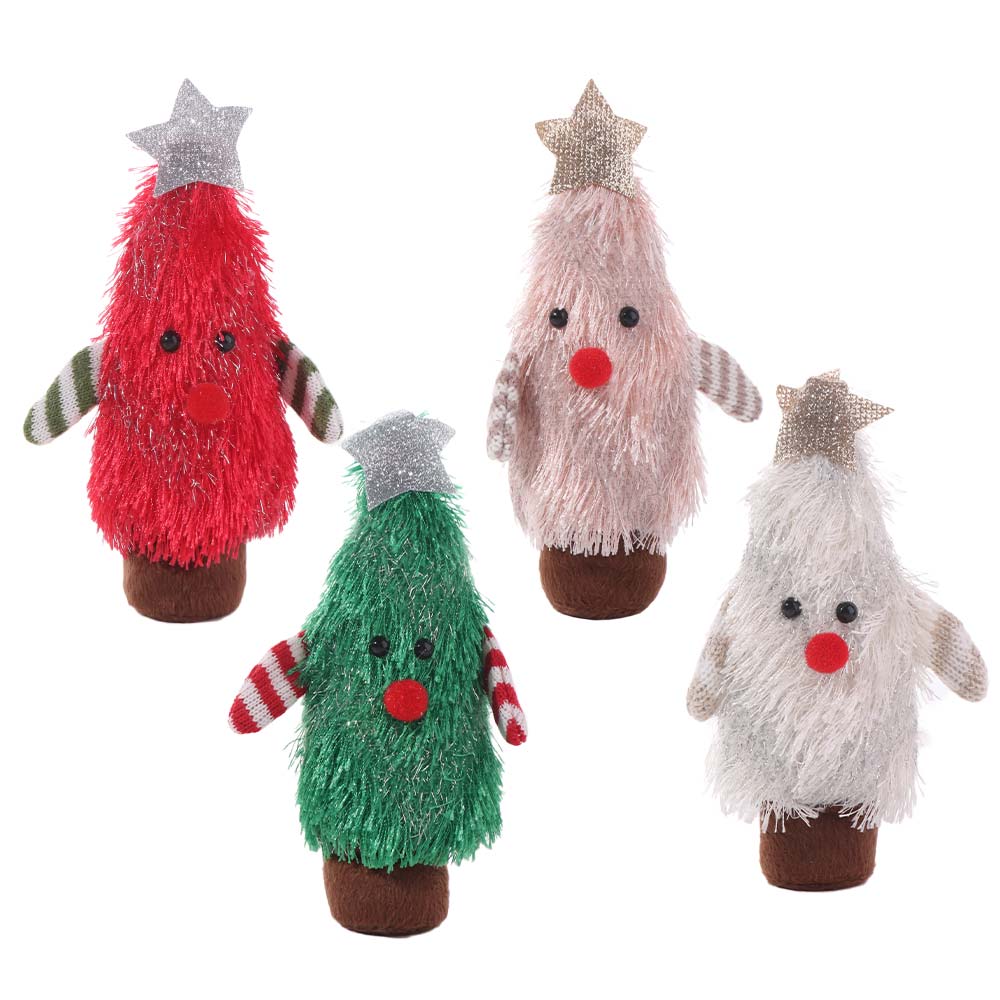 Handmade Christmas Tree Decoration Cartoon Decorative Xmas Desktop Ornament Soft Creative Christmas Tree Figurine Ornament