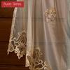 1PC Nuan Series European Style High-end Tulle Embroidered Sheer Curtains for Living Room Bedroom Balcony Window Home Decor